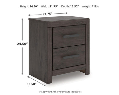 Prendonea Nightstand - B3789-92 - approximate manufacturer dimensions (supplier image 9)