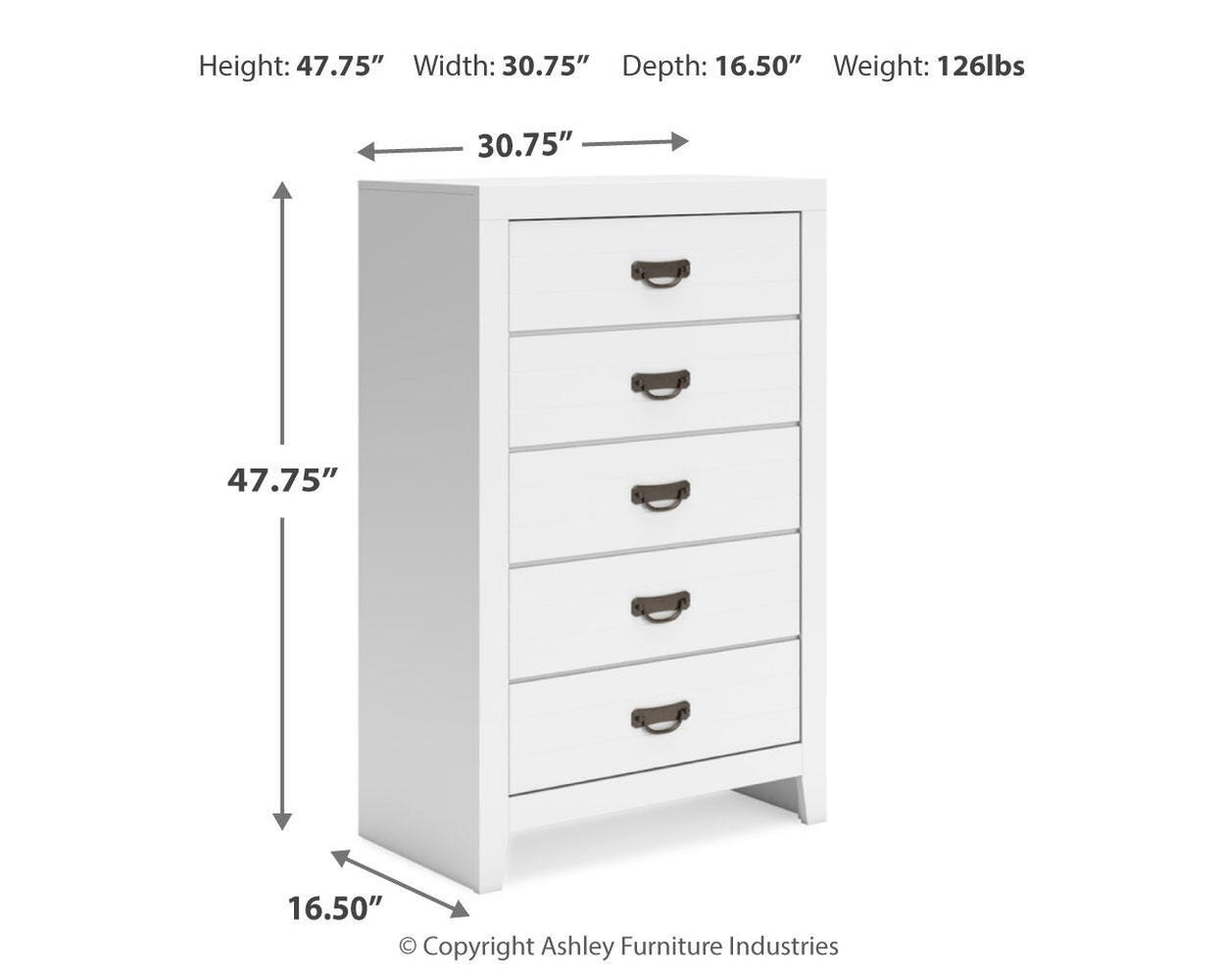 Binterglen Chest of Drawers - B427-46 - approximate manufacturer dimensions (supplier image 12)