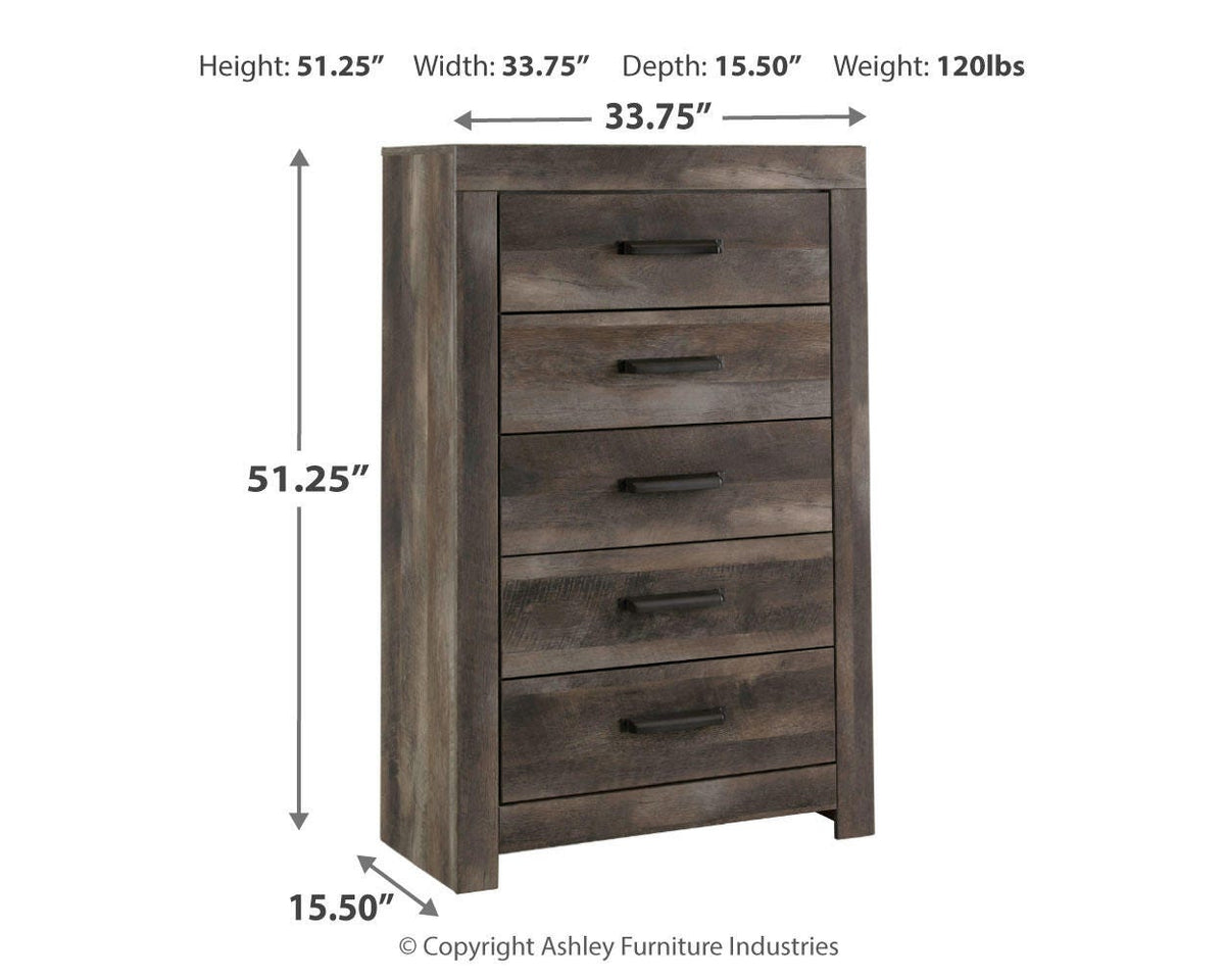 Wynnlow Chest of Drawers - B440-46 - approximate manufacturer dimensions (supplier image 4)