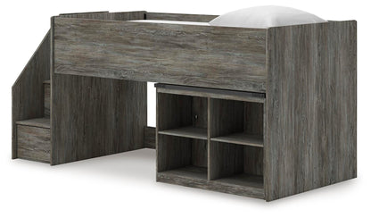 Frandern Loft Bed with Bookcase Storage