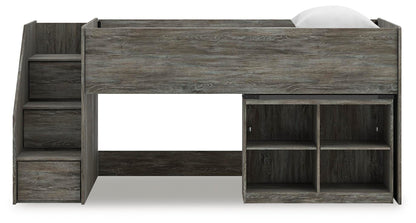 Frandern Loft Bed with Bookcase Storage