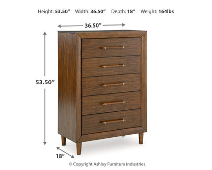 Lyncott Chest of Drawers - B615-46 - approximate manufacturer dimensions (supplier image 9)
