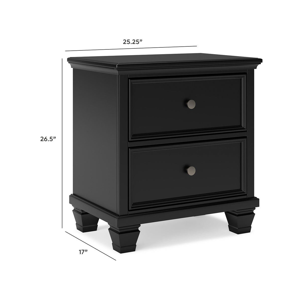 Lanolee Nightstand - B687-92 - approximate manufacturer dimensions (supplier image 10)