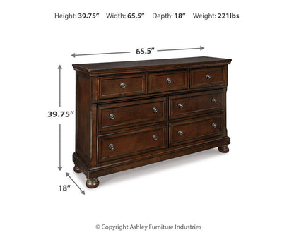 Porter Dresser - B697-31 - approximate manufacturer dimensions (supplier image 7)