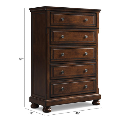 Porter Chest of Drawers - B697-46 - approximate manufacturer dimensions (supplier image 8)