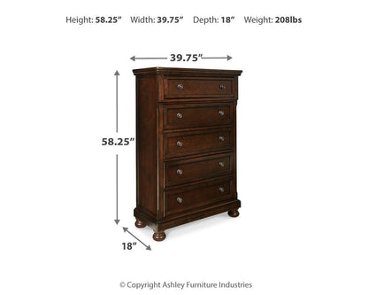 Porter Chest of Drawers - B697-46 - approximate manufacturer dimensions (supplier image 4)