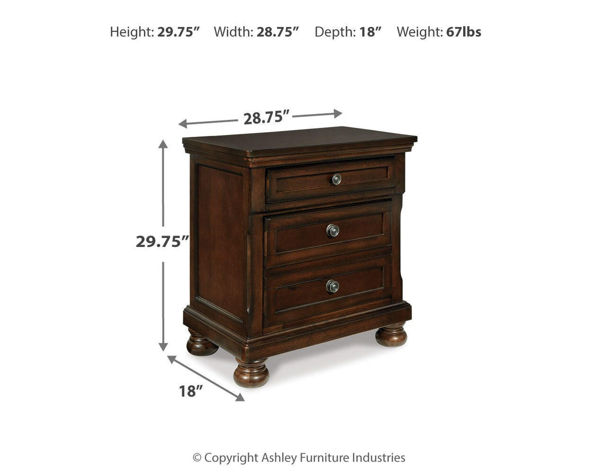 Porter Nightstand - B697-92 - approximate manufacturer dimensions (supplier image 7)
