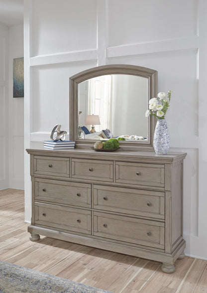 Lettner Dresser and Mirror - B733B1 - product view or room setting; dresser and mirror kit with included component views (supplier image 2)