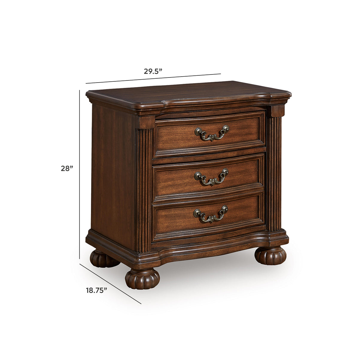 Lavinton Nightstand - B764-93 - approximate manufacturer dimensions (supplier image 10)