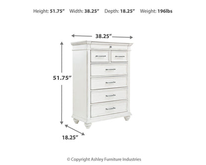 Kanwyn Chest of Drawers - B777-46 - approximate manufacturer dimensions (supplier image 4)