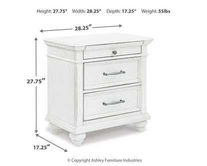 Kanwyn Nightstand - B777-93 - approximate manufacturer dimensions (supplier image 4)