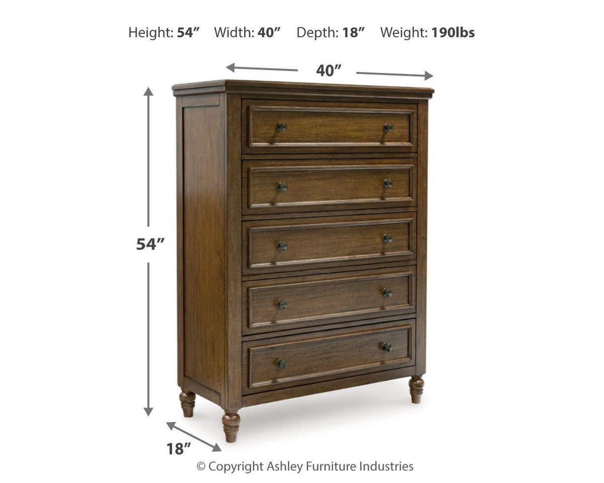 Sturlayne Chest of Drawers - B787-46 - approximate manufacturer dimensions (supplier image 9)