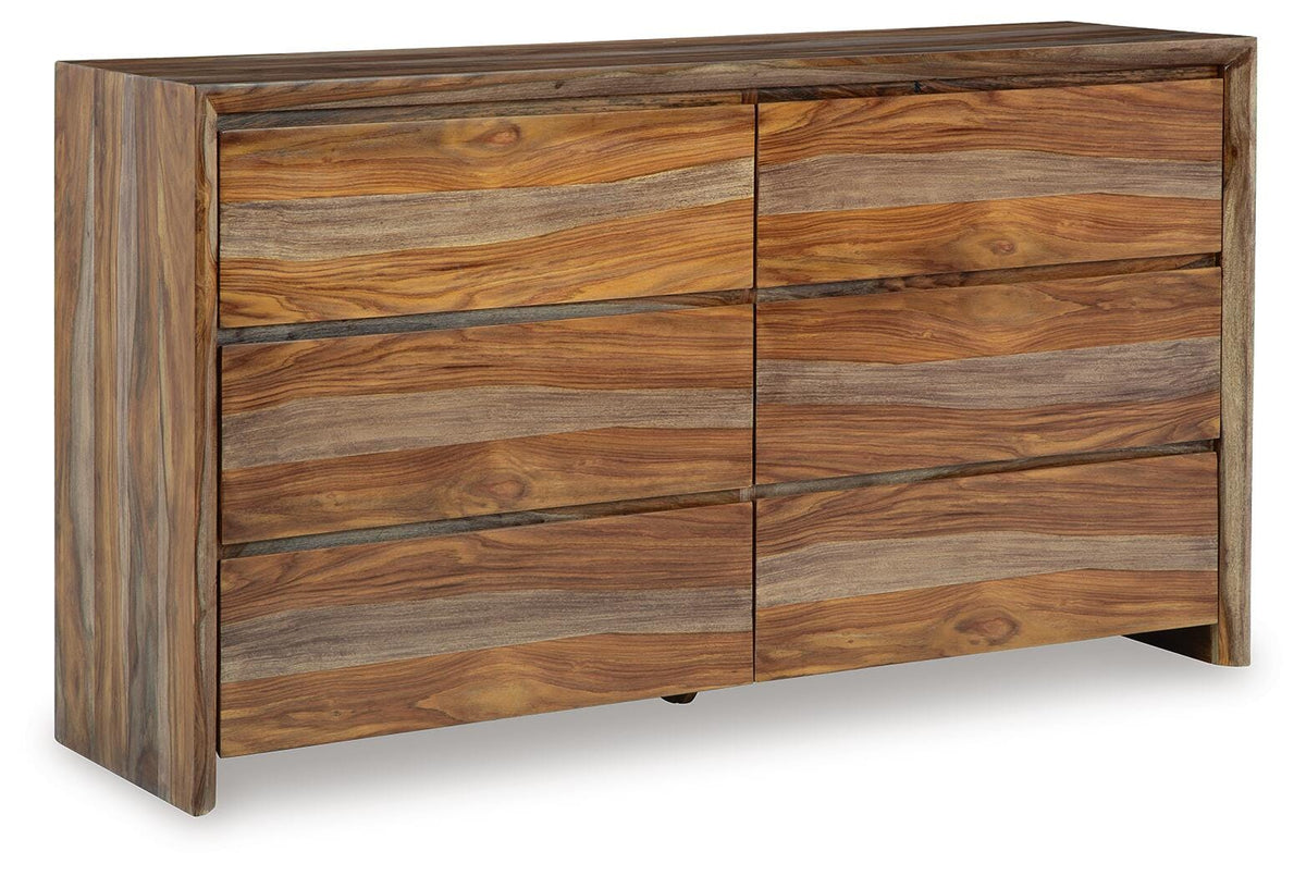 Dressonni Queen Panel Bed, Dresser and Mirror - B790B3 - product view or room setting; complete kit and included component views (supplier image 7)