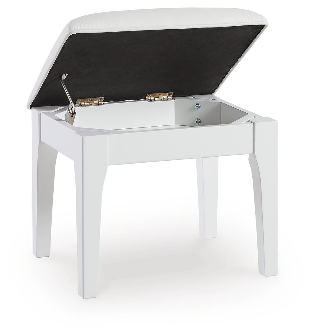 Chalanna Vanity Stool - B822-01 - product view or room setting; only stool included (supplier image 3)