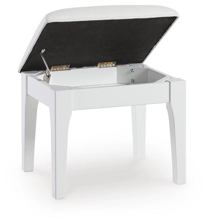 Chalanna Vanity Stool - B822-01 - product view or room setting; only stool included (supplier image 3)