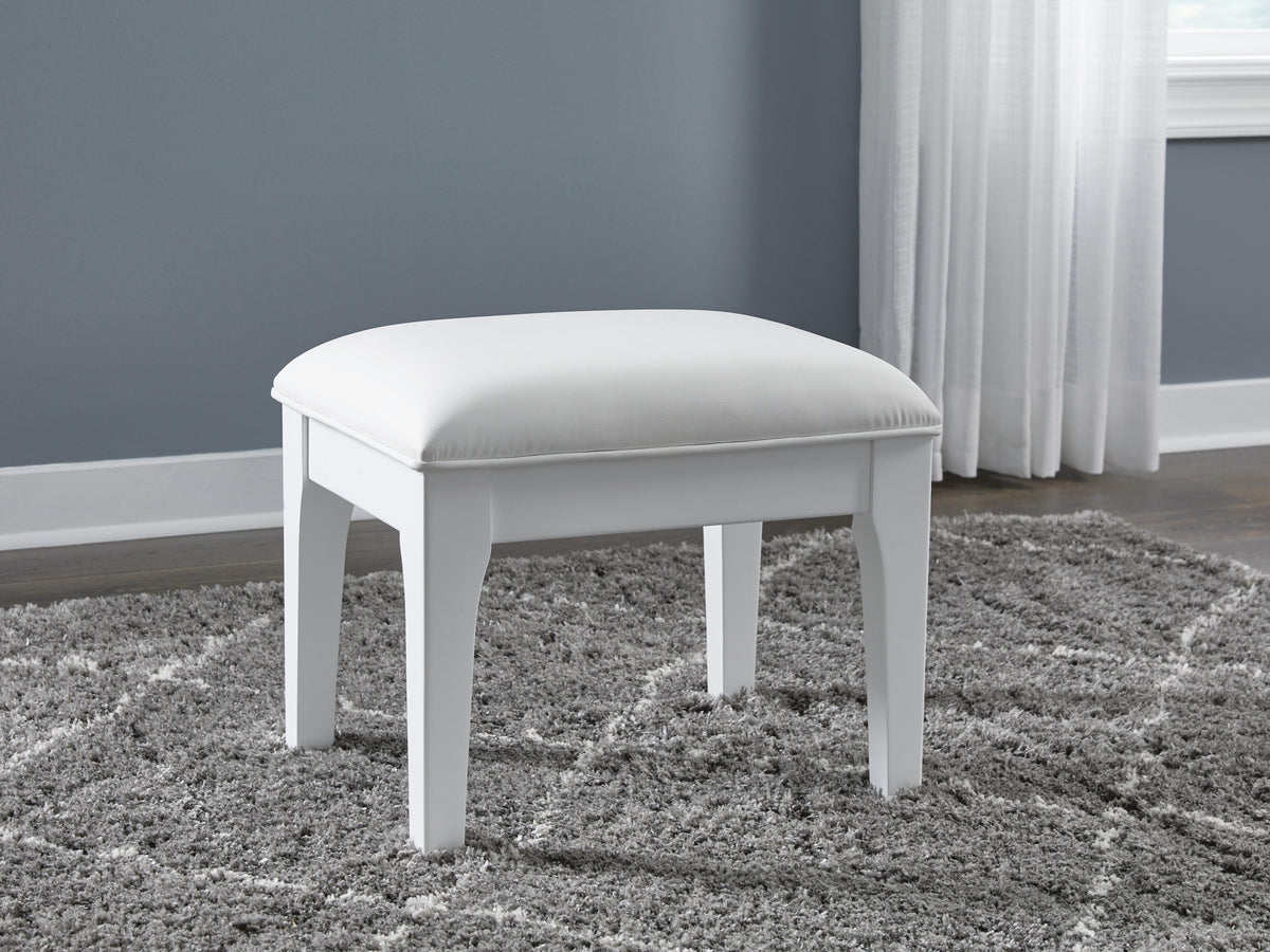 Chalanna Vanity Stool - B822-01 - product view or room setting; only stool included (supplier image 2)