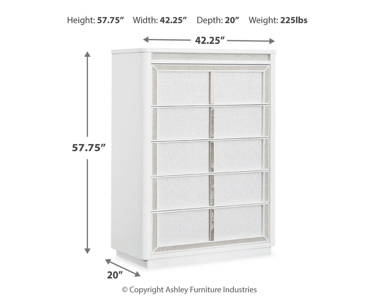 Chalanna Chest of Drawers - B822-46 - approximate manufacturer dimensions (supplier image 10)