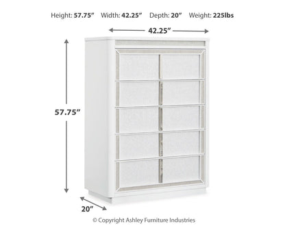 Chalanna Chest of Drawers - B822-46 - approximate manufacturer dimensions (supplier image 10)