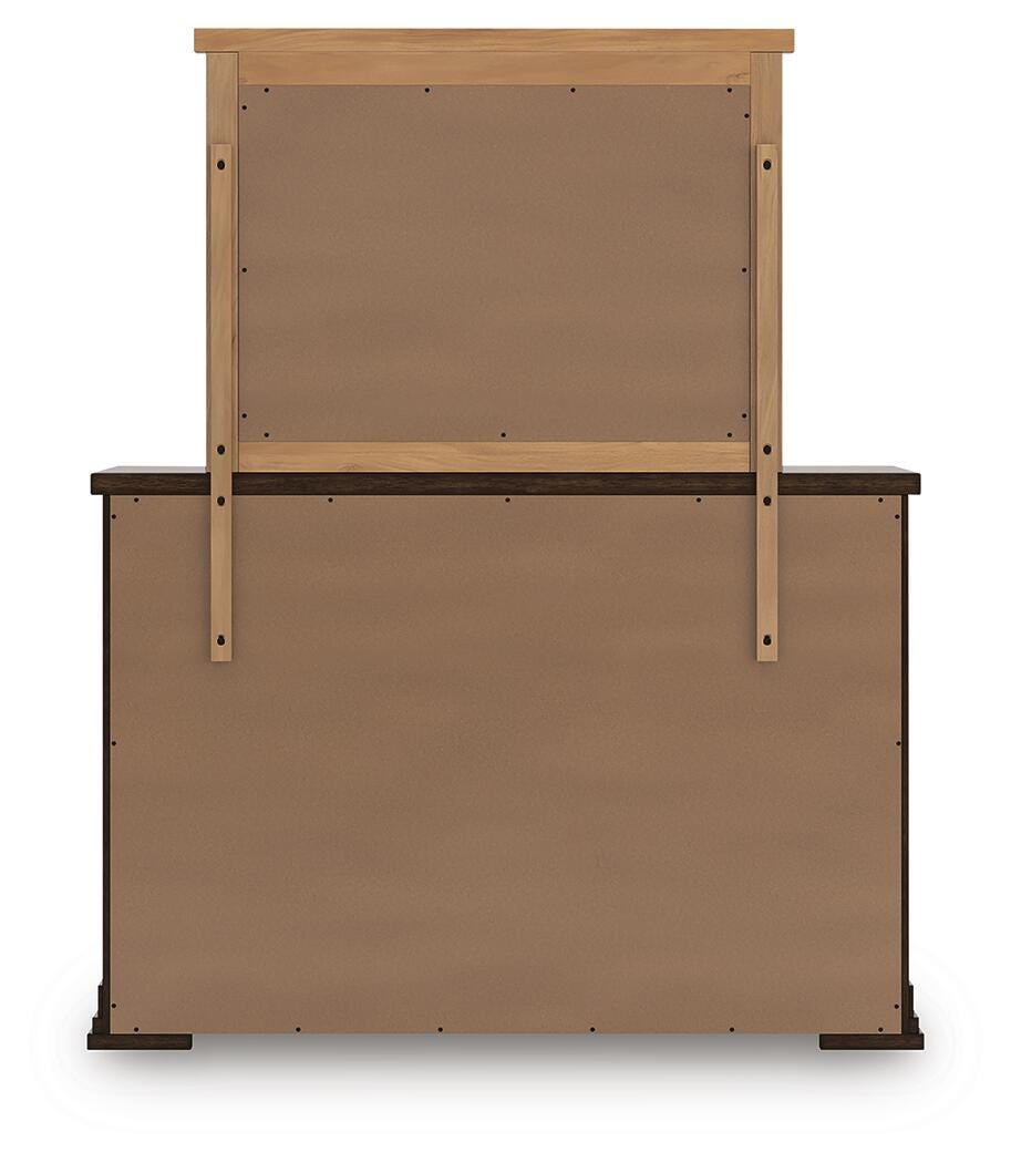 Taffenbrook Queen Panel Storage Bed, Dresser and Mirror - B849B3 - product view or room setting; complete kit and included component views (supplier image 6)