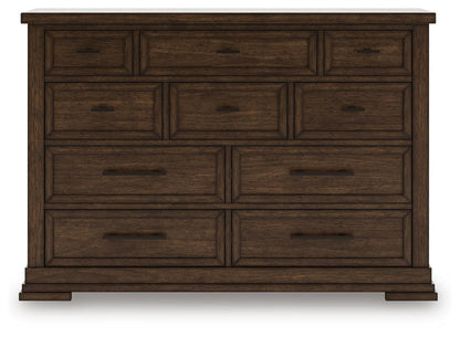 Taffenbrook Queen Panel Storage Bed, Dresser and Mirror - B849B3 - product view or room setting; complete kit and included component views (supplier image 20)