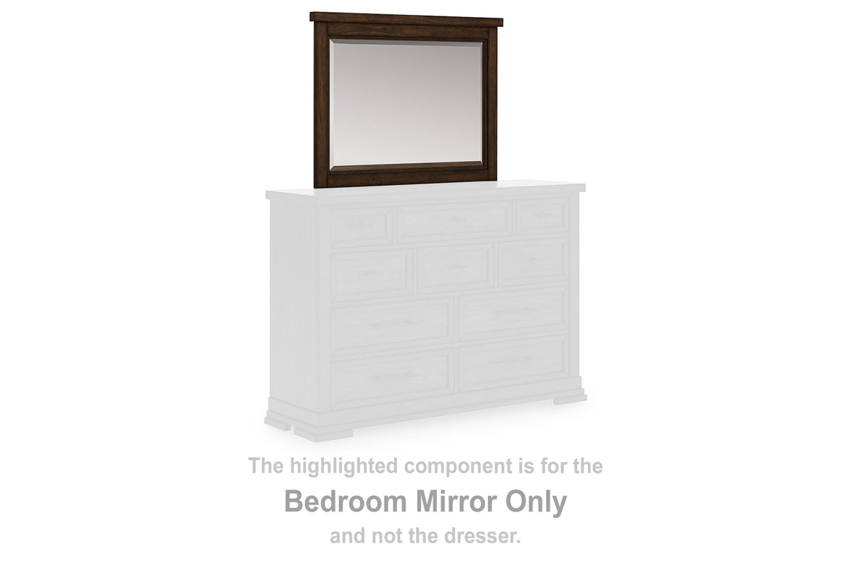Taffenbrook Queen Panel Storage Bed, Dresser and Mirror - B849B3 - product view or room setting; complete kit and included component views (supplier image 24)