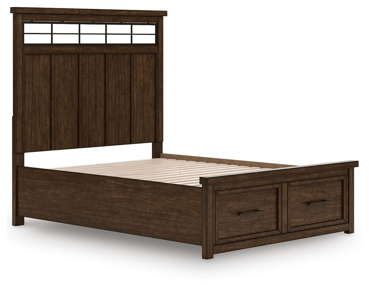 Taffenbrook Queen Panel Storage Bed, Dresser and Mirror - B849B3 - product view or room setting; complete kit and included component views (supplier image 30)