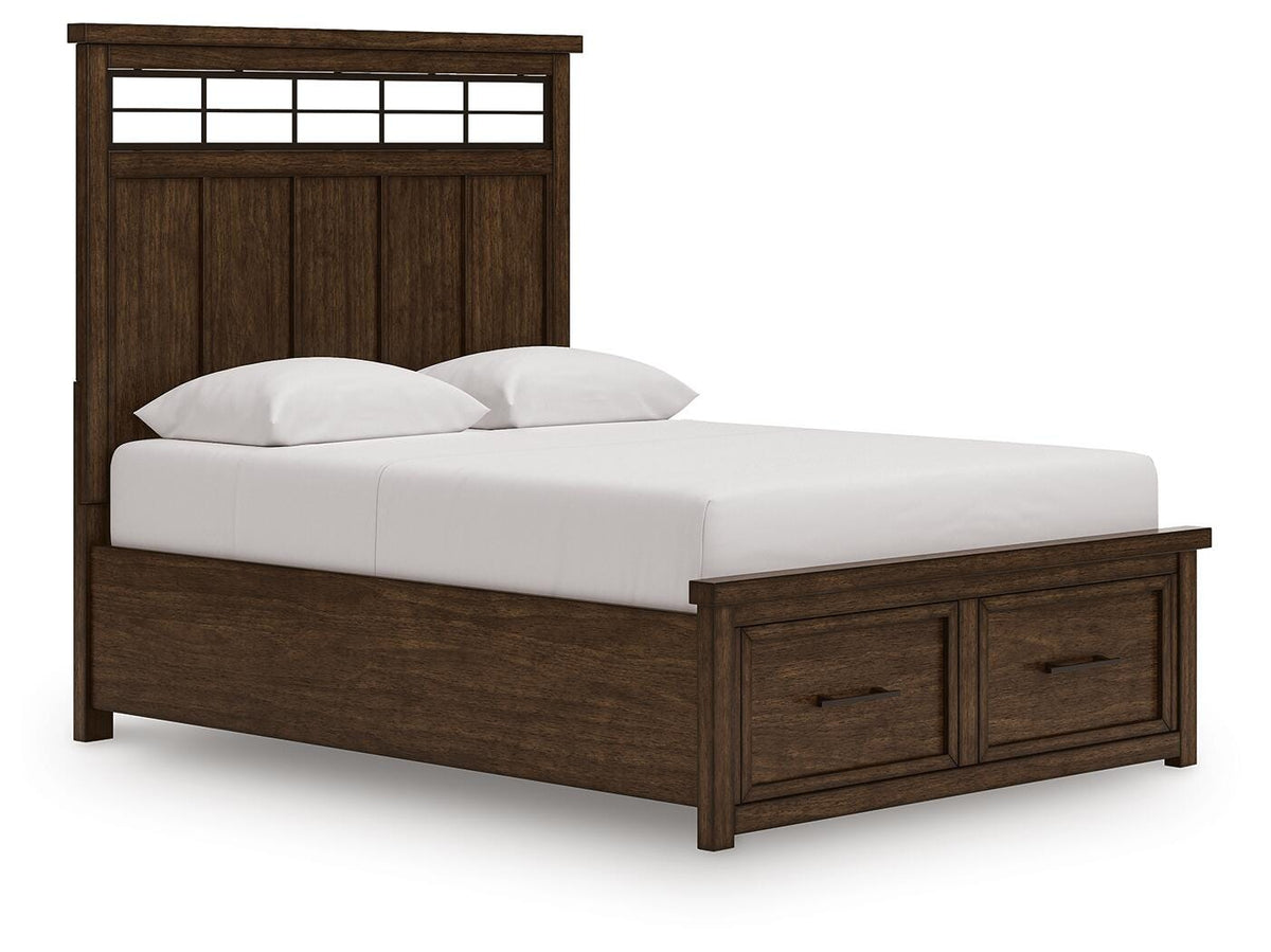 Taffenbrook Queen Panel Storage Bed, Dresser and Mirror - B849B3 - product view or room setting; complete kit and included component views (supplier image 10)
