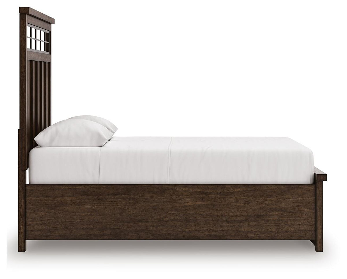 Taffenbrook Queen Panel Storage Bed, Dresser and Mirror - B849B3 - product view or room setting; complete kit and included component views (supplier image 12)