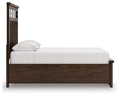 Taffenbrook Queen Panel Storage Bed, Dresser and Mirror - B849B3 - product view or room setting; complete kit and included component views (supplier image 12)