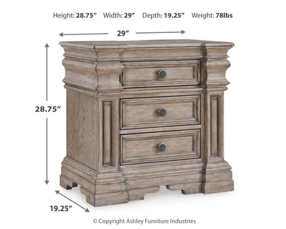 Blairhurst Nightstand - B916-93 - approximate manufacturer dimensions (supplier image 10)