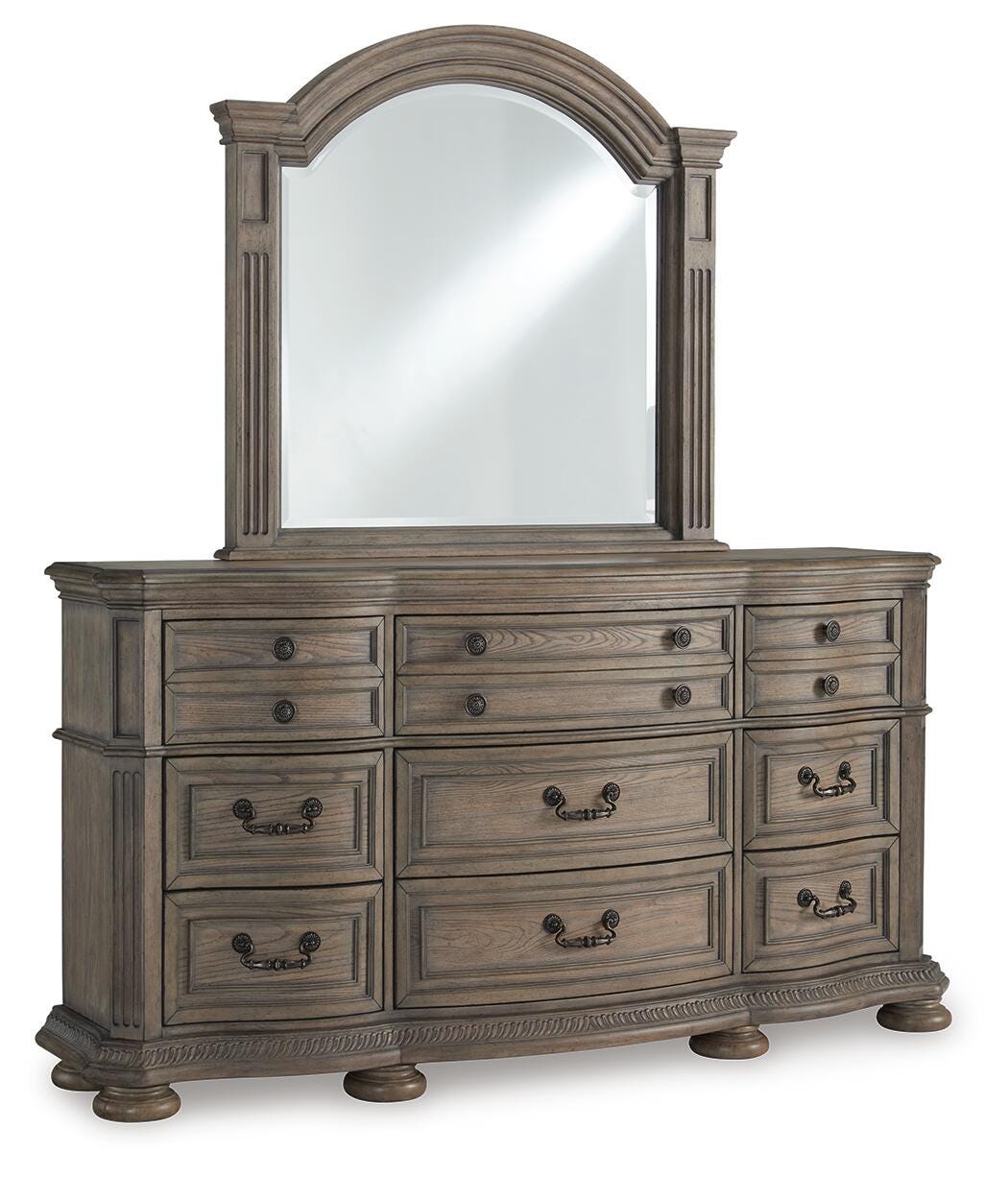 Ardenfield Dresser and Mirror - B944B1 - product view or room setting; dresser and mirror kit with included component views (supplier image 1)