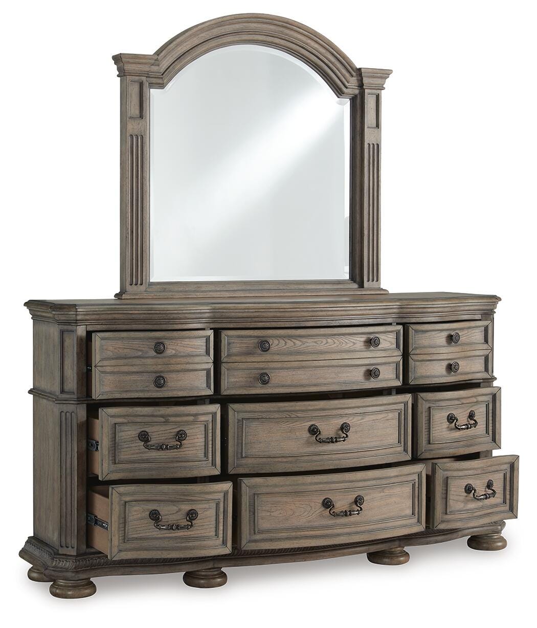 Ardenfield Dresser and Mirror - B944B1 - product view or room setting; dresser and mirror kit with included component views (supplier image 3)