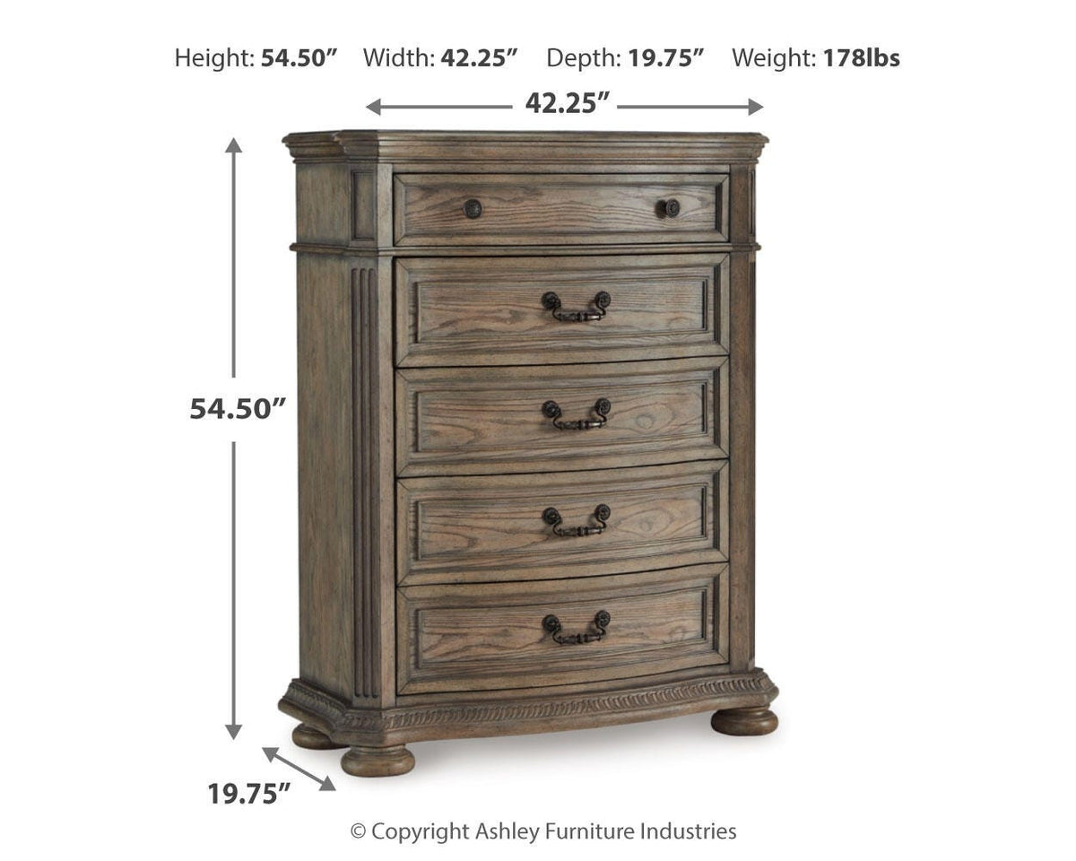 Ardenfield Chest of Drawers - B944-46 - approximate manufacturer dimensions (supplier image 8)