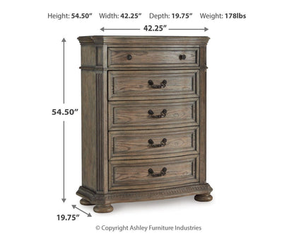Ardenfield Bedroom Sets - B944B6, B944B9 - approximate manufacturer dimensions (supplier image 6)