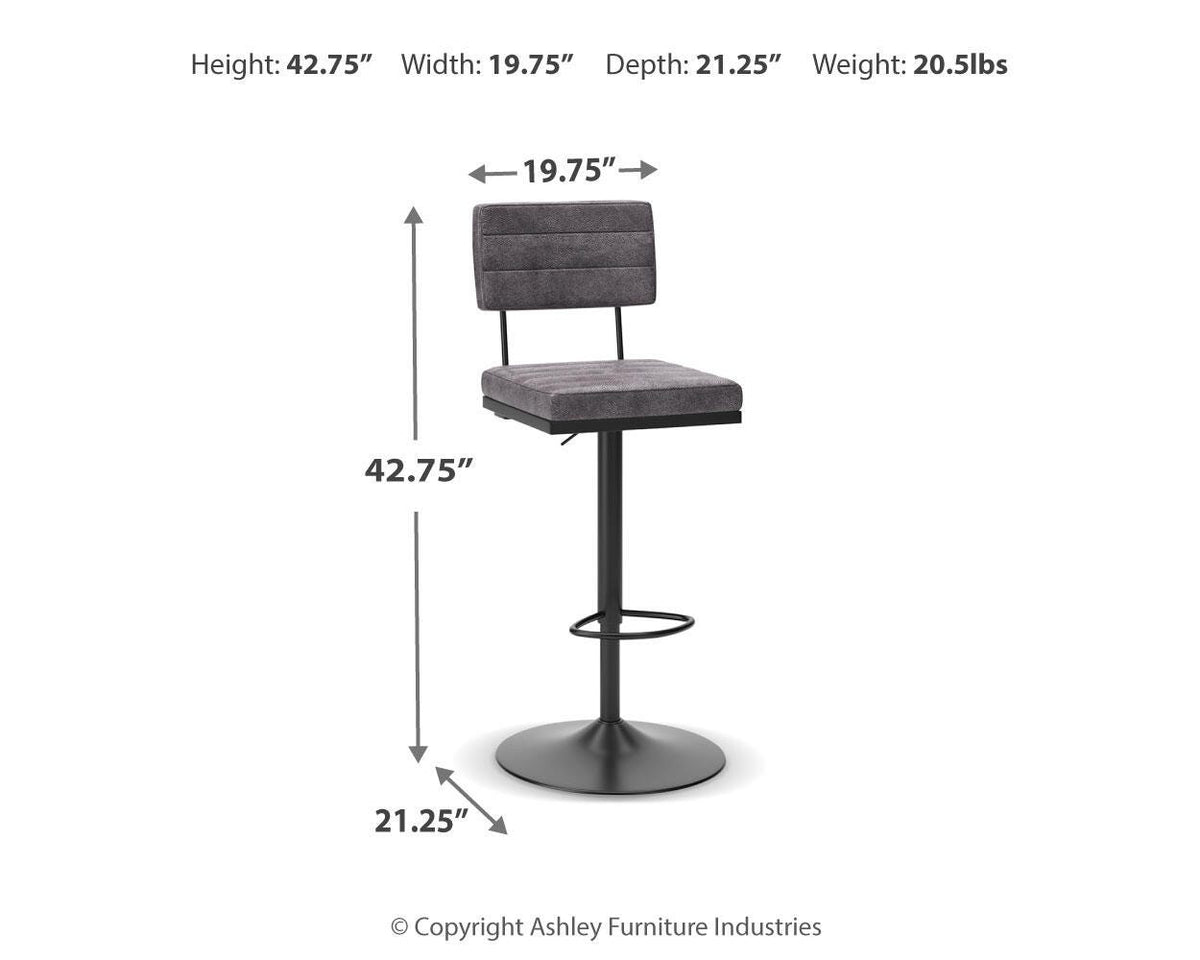 Strumford Bar Stools (Set of 2) - D119-630X2 - approximate manufacturer dimensions (supplier image 4)