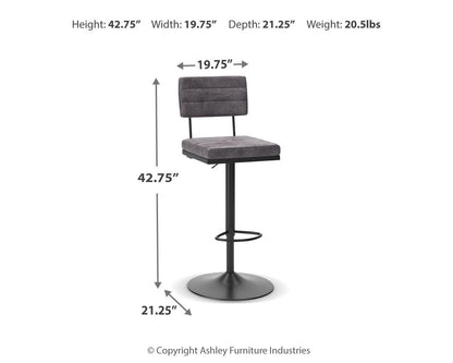Strumford Bar Stools (Set of 2) - D119-630X2 - approximate manufacturer dimensions (supplier image 4)