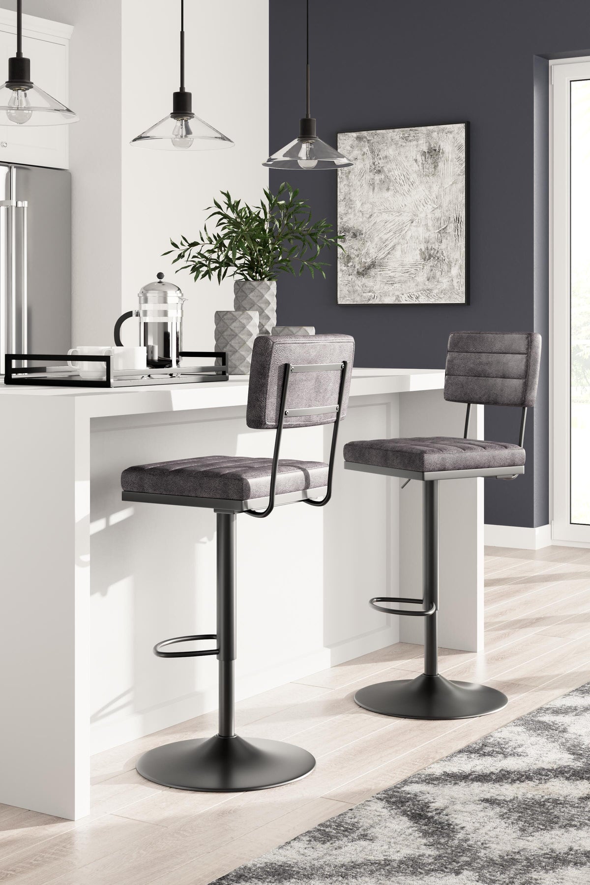 Strumford Bar Stools (Set of 2) - D119-630X2 - product view or room setting; set of 2; individual included-item views (supplier image 2)