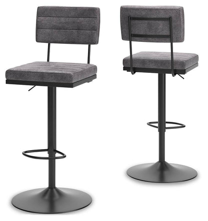 Strumford Bar Stools (Set of 2) - D119-630X2 - product view or room setting; set of 2; individual included-item views (supplier image 1)