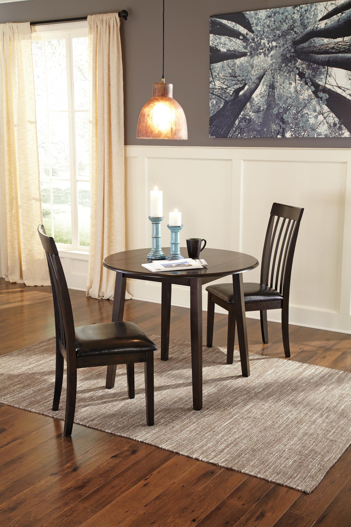 Hammis Dining Drop Leaf Table - D310-15 - product view or room setting; only dining table included (supplier image 3)