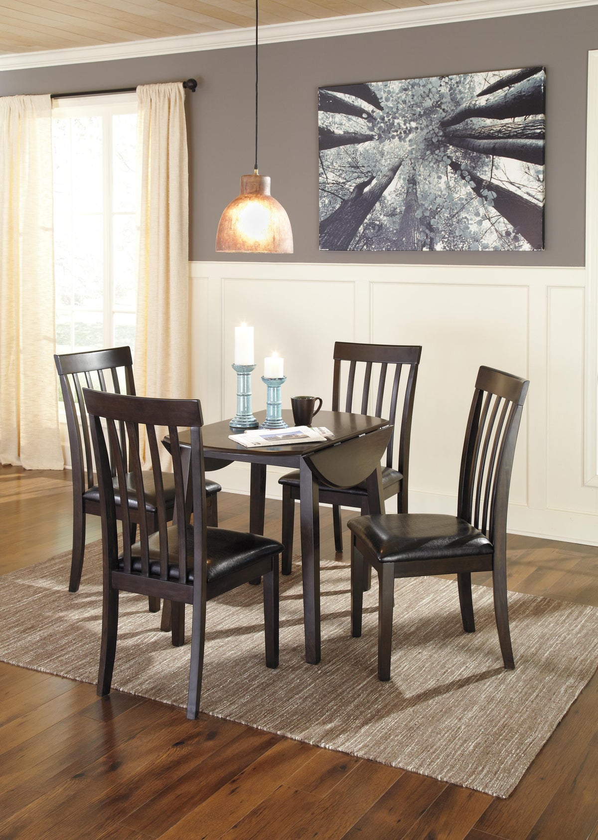 Hammis Dining Drop Leaf Table - D310-15 - product view or room setting; only dining table included (supplier image 5)