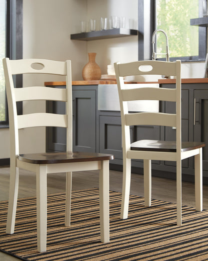 Woodanville Dining Chairs (Set of 2) - D335-01X2 - product view or room setting; set of 2; individual included-item views (supplier image 2)