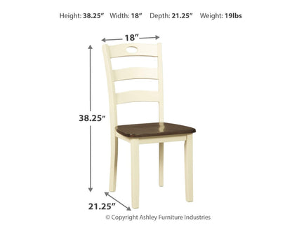 Woodanville Dining Chairs (Set of 2) - D335-01X2 - approximate manufacturer dimensions (supplier image 4)