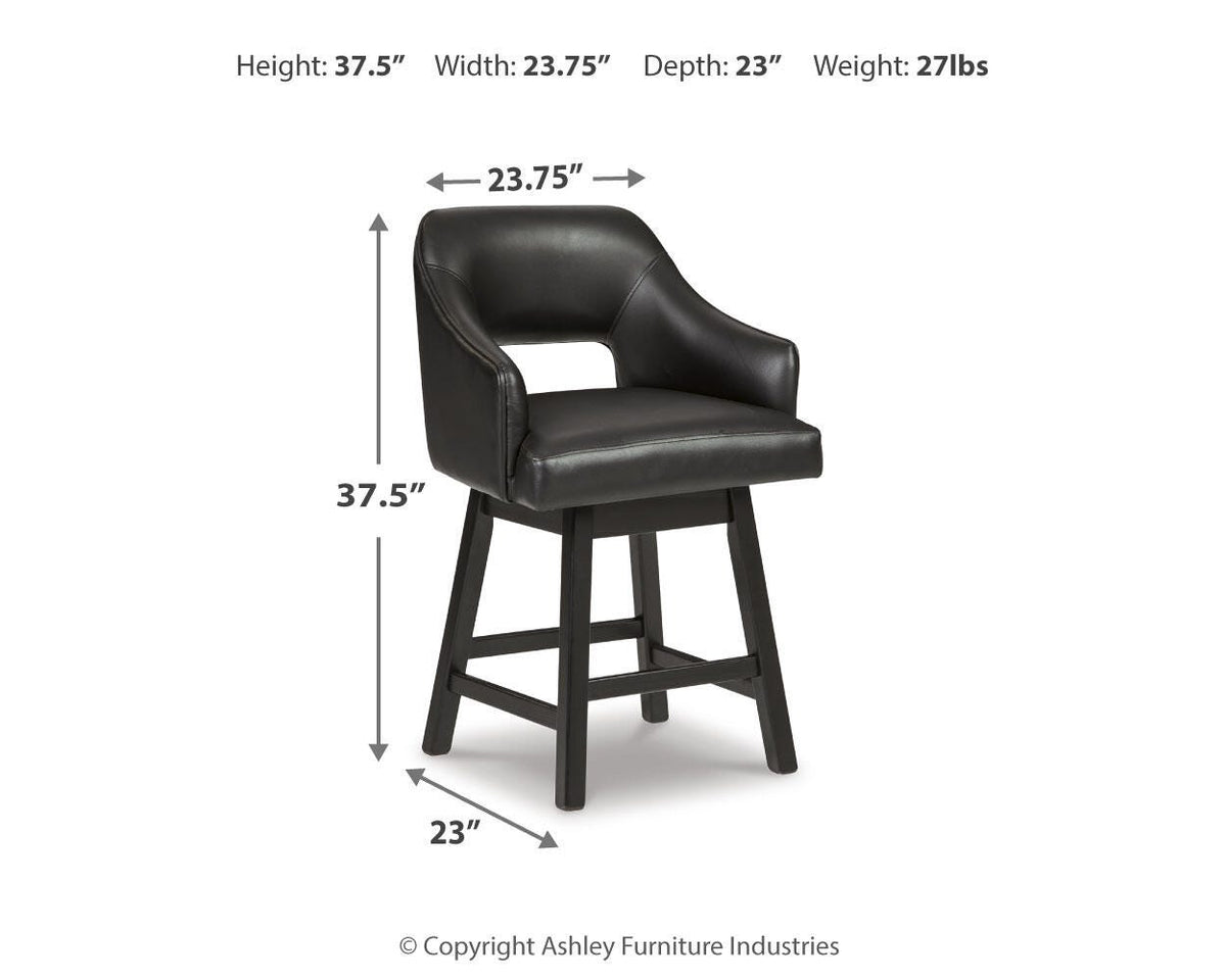 Tallenger Bar Stools (Set of 2) - D380-924X2 - approximate manufacturer dimensions (supplier image 10)