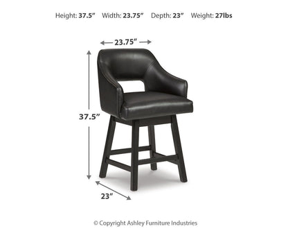Tallenger Bar Stools (Set of 2) - D380-924X2 - approximate manufacturer dimensions (supplier image 10)