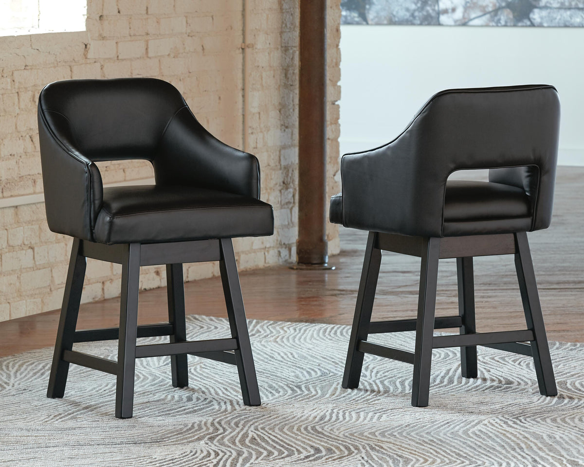 Tallenger Bar Stools (Set of 2) - D380-924X2 - product view or room setting; set of 2; individual included-item views (supplier image 8)
