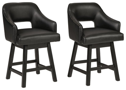 Tallenger Bar Stools (Set of 2) - D380-924X2 - product view or room setting; set of 2; individual included-item views (supplier image 7)