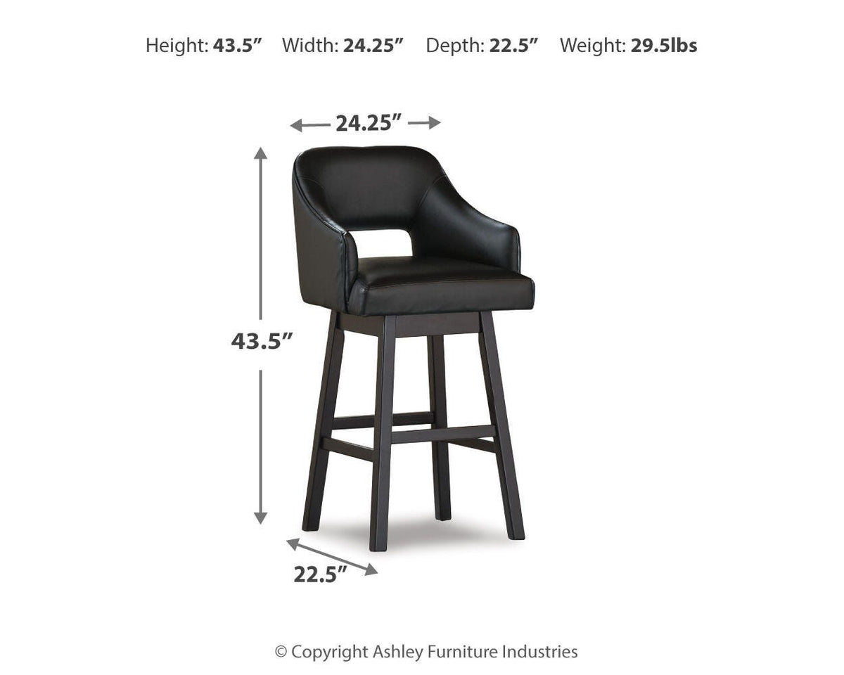 Tallenger Bar Stools (Set of 2) - D380-930X2 - approximate manufacturer dimensions (supplier image 4)