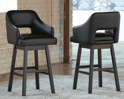 Tallenger Bar Stools (Set of 2) - D380-930X2 - product view or room setting; set of 2; individual included-item views (supplier image 2)