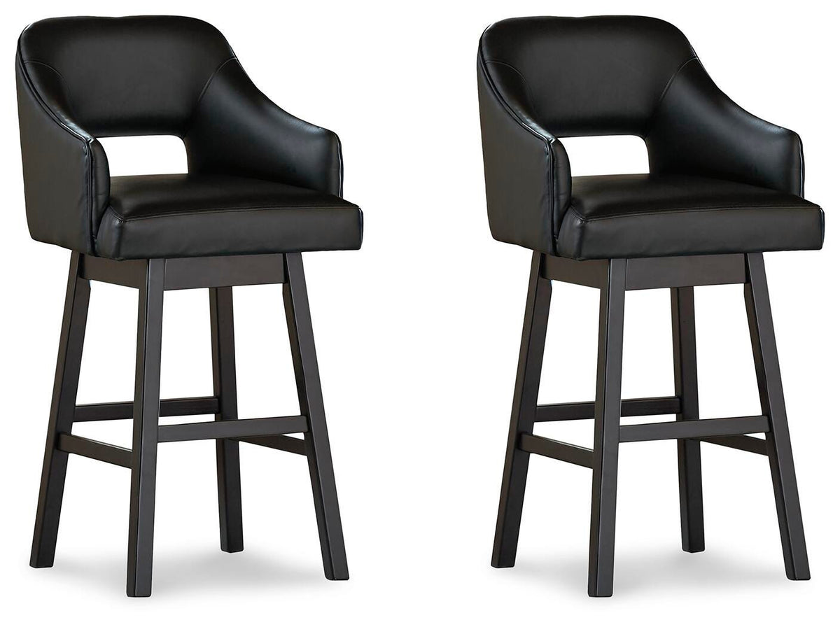 Tallenger Bar Stools (Set of 2) - D380-930X2 - product view or room setting; set of 2; individual included-item views (supplier image 6)