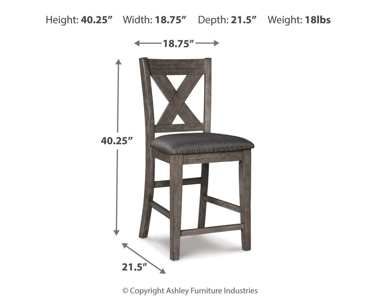 Caitbrook Bar Stools (Set of 2) - D388-124X2 - approximate manufacturer dimensions (supplier image 4)